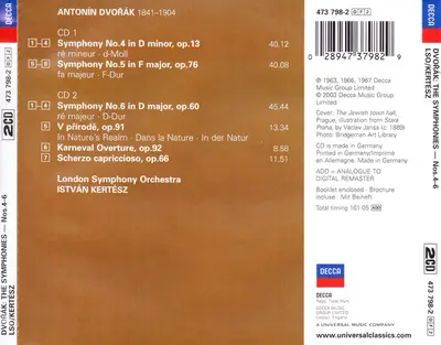 Antonín Dvořák - London Symphony Orchestra, István Kertész - The Symphonies Nos. 4-6-2