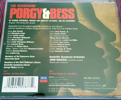 George Gershwin, DuBose Heyward And Dorothy Heyward And Ira Gershwin - Alvy Powell · Marquita Lister · Robert Mack (4) · Nicole Cabell · Nashville Symphony Orchestra & Nashville Symphony Chorus · John Mauceri - The Gershwins' Porgy & Bess-1