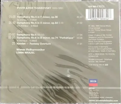 Pyotr Ilyich Tchaikovsky - Wiener Philharmoniker, Lorin Maazel - Symphonies 4–6 / Hamlet – Fantasy Overture-1