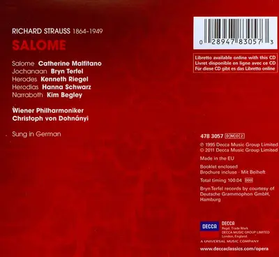 Richard Strauss - Catherine Malfitano · Bryn Terfel · Kenneth Riegel · Hanna Schwarz · Kim Begley · Wiener Philharmoniker · Christoph von Dohnányi - Salome-1