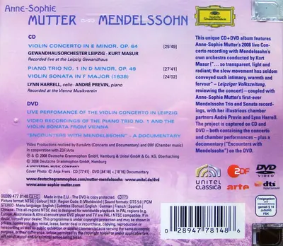 Felix Mendelssohn-Bartholdy / Anne-Sophie Mutter, Gewandhausorchester Leipzig, Kurt Masur, André Previn, Lynn Harrell - Mendelssohn-1