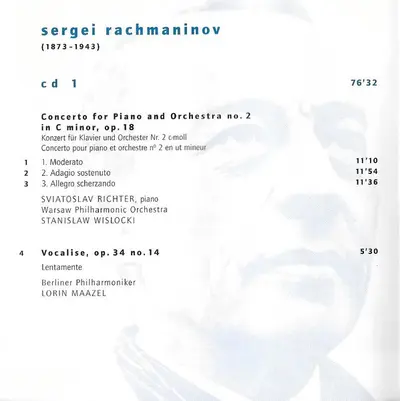 Sergei Vasilyevich Rachmaninoff - Piano Concerto No.2 · The Bells · Vocalise-1