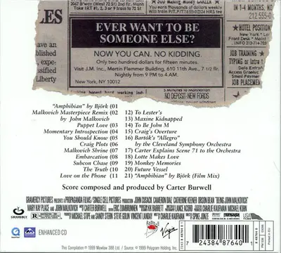 Carter Burwell - Being John Malkovich (Original Motion Picture Soundtrack)-1