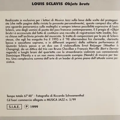 Louis Sclavis - Objets Bruts-5