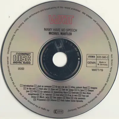 Michael Mantler - Many Have No Speech-2