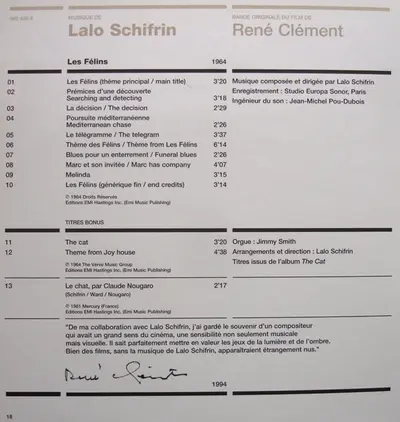 Lalo Schifrin - Les Félins (Bande Originale Du Film De René Clément)-12