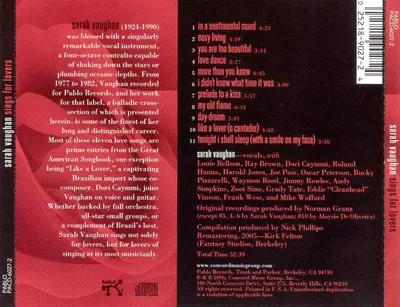Sarah Vaughan - Sings For Lovers-1
