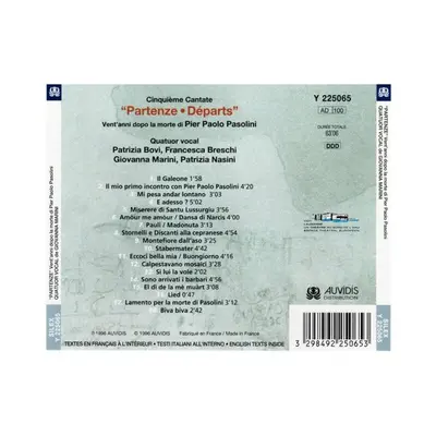 Quartetto Vocale Giovanna Marini - Partenze" Vent'anni Dopo La Morte Di Pier Paolo Pasolini-1