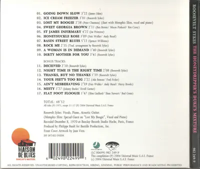 Roosevelt Sykes - The Honeydripper's Duke's Mixture-1