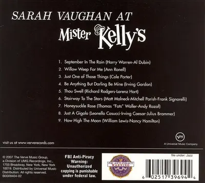 Sarah Vaughan And Her Trio - Sarah Vaughan At Mister Kelly's-1