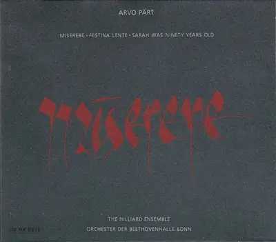Arvo Pärt - The Hilliard Ensemble, Orchester Der Beethovenhalle Bonn - Miserere