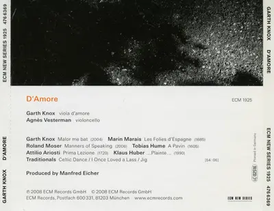 Garth Knox, Agnès Vesterman, Tobias Hume, Marin Marais, Attilio Ariosti, Roland Moser, Klaus Huber, Garth Knox - D'Amore-5