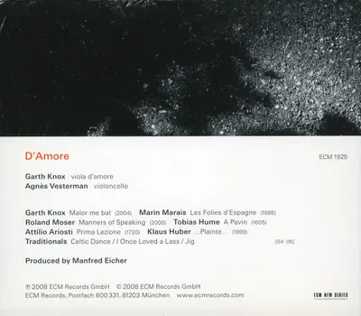 Garth Knox, Agnès Vesterman, Tobias Hume, Marin Marais, Attilio Ariosti, Roland Moser, Klaus Huber, Garth Knox - D'Amore-1