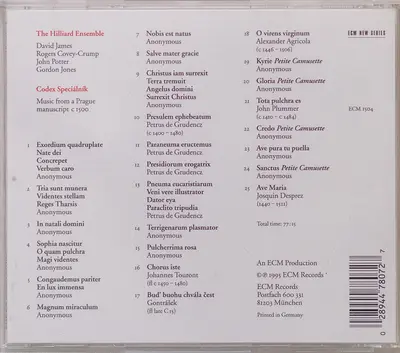 The Hilliard Ensemble - Codex Speciálník-12