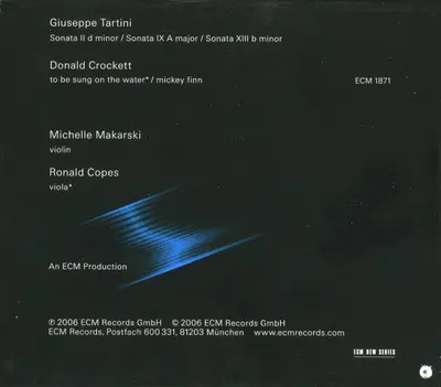 Michelle Makarski - Giuseppe Tartini / Donald Crockett - To Be Sung On The Water-1
