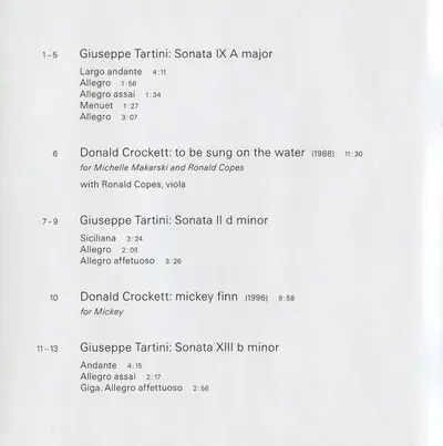Michelle Makarski - Giuseppe Tartini / Donald Crockett - To Be Sung On The Water-9