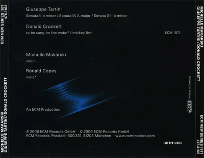 Michelle Makarski - Giuseppe Tartini / Donald Crockett - To Be Sung On The Water-5