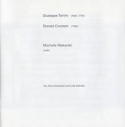Michelle Makarski - Giuseppe Tartini / Donald Crockett - To Be Sung On The Water-8