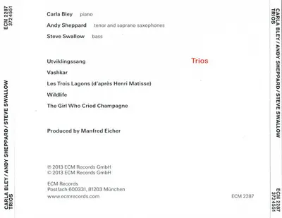 Carla Bley / Andy Sheppard / Steve Swallow - Trios-3