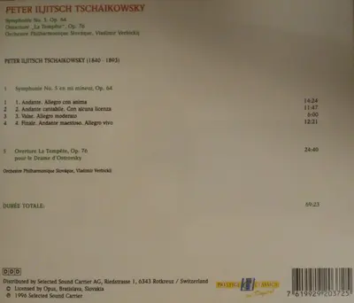 Pyotr Ilyich Tchaikovsky - Symphonie No. 5, Op. 64 / Overture "La Tempête", Op. 76-1