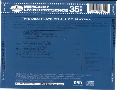 Robert Schumann / Édouard Lalo / Camille Saint-Saëns - Janos Starker, London Symphony Orchestra, Stanislaw Skrowaczewski / Antal Dorati - Cello Concertos-1