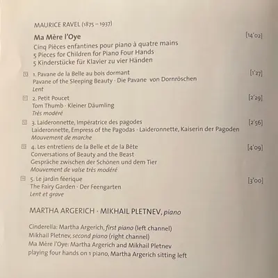 Sergei Prokofiev, Maurice Ravel / Martha Argerich, Mikhail Pletnev - Cinderella Suite • Ma Mère L'Oye-7