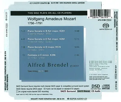 Alfred Brendel, Wolfgang Amadeus Mozart - Fantasia In C Minor, K396 / Piano Sonatas K281, K282, K576-1