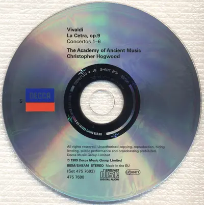 Antonio Vivaldi / The Academy Of Ancient Music, Christopher Hogwood - Concertos, Opp.3 ,4, 8 & 9: L'estro Armonico 🞄 La Stravaganza 🞄 Il Cimento Dell'armonia E Dell'invenzione 🞄 La Cetra-11