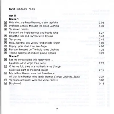 Georg Friedrich Händel - Nancy Argenta · Donna Brown · Lynne Dawson · Barbara Hendricks · Ruth Holton (2) · Anne Sofie Von Otter · Carolyn Watkinson · Michael Chance · Derek Lee Ragin · John Mark Ainsley · Neil Mackie (2) · Nigel Robson · Anthony Rolfe Jo - Israel In Egypt ・ Jephtha ・ Saul ・ Solomon-10