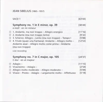 Jean Sibelius, Göteborgs Symfoniker, Neeme Järvi - The Symphonies-24