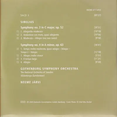 Jean Sibelius, Göteborgs Symfoniker, Neeme Järvi - The Symphonies-13