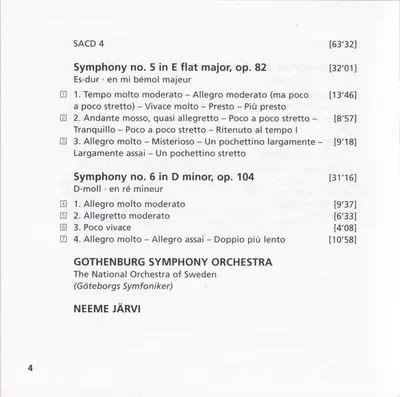 Jean Sibelius, Göteborgs Symfoniker, Neeme Järvi - The Symphonies-27