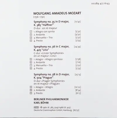 Karl Böhm, Wolfgang Amadeus Mozart, Berliner Philharmoniker - The Symphonies-20