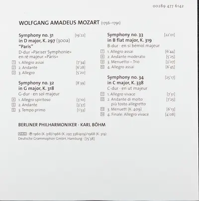 Karl Böhm, Wolfgang Amadeus Mozart, Berliner Philharmoniker - The Symphonies-19