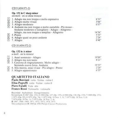 Ludwig van Beethoven, Quartetto Italiano - Complete String Quartets = Die Streichquartette - Les Quatuors À Cordes-10