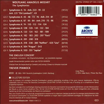 Wolfgang Amadeus Mozart, The English Concert, Trevor Pinnock - The Symphonies-1
