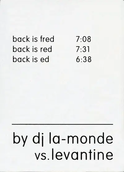 DJ La Monde vs. Levantine - Back Is Fred-3