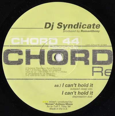 The DJ Syndicate Produced By Romanthony - I Can't Hold It