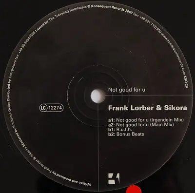 Frank Lorber & Sikora - Not Good For U
