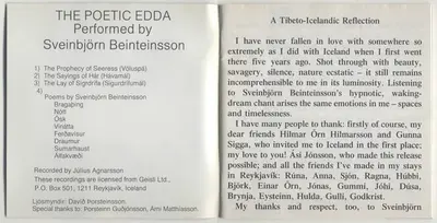 Current 93 Present Sveinbjörn Beinteinsson - Edda-3