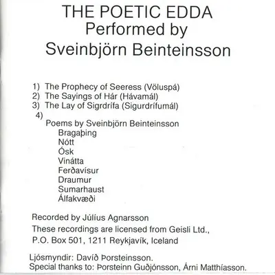 Current 93 Present Sveinbjörn Beinteinsson - Edda-2
