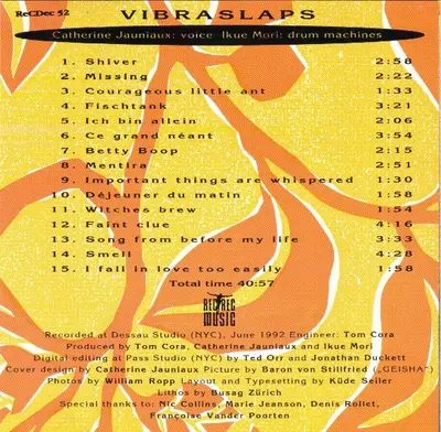 Vibraslaps (2), Catherine Jauniaux, Ikue Mori - Vibraslaps-2