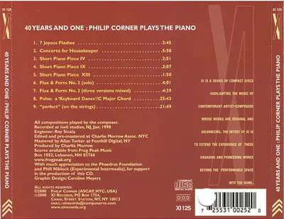 Philip Corner - 40 Years And One: Philip Corner Plays The Piano-1