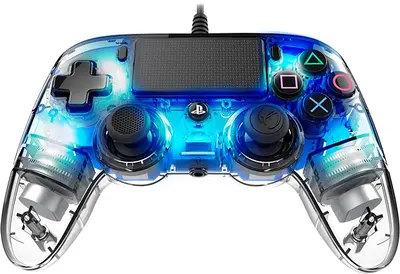 NACON PS4 TRANSPARENTEN ŽIČNI IGRALNI PLOŠČEK, MODER-3