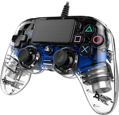 NACON PS4 TRANSPARENTEN ŽIČNI IGRALNI PLOŠČEK, MODER-4