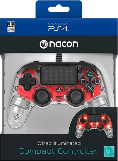 NACON PS4 WIRED ILLUMINATED COMPACT CONTROLLER RED-9