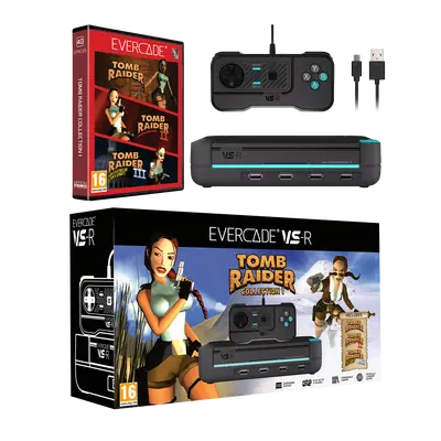 EVERCADE VS-R CONSOLE WITH TOMB RAIDER COLLECTION 1-7