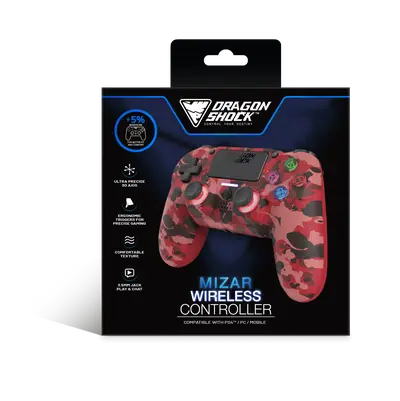 DRAGONSHOCK MIZAR WIRELESS CONTROLLER RED CAMO PS4, PC, MOBILE-3