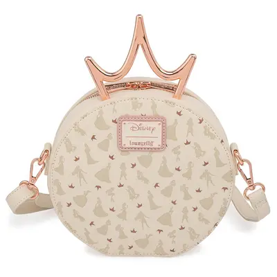 LOUNGEFLY DISNEY ULTIMATE PRINCESS METAL CROWN CROSS BODY BAG-0