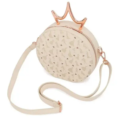 LOUNGEFLY DISNEY ULTIMATE PRINCESS METAL CROWN CROSS BODY BAG-1